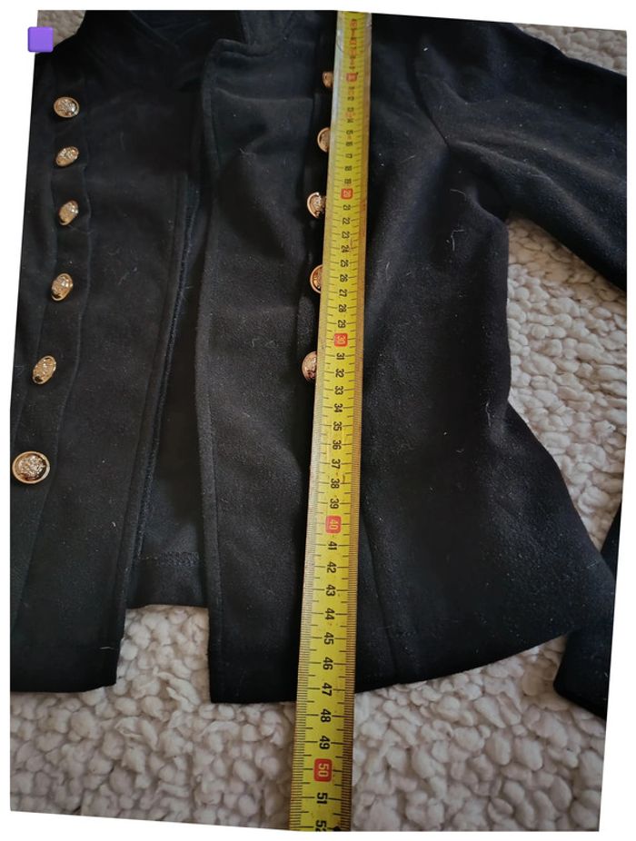 Veste noire style officier balmain à boutons décoratifs - photo numéro 4