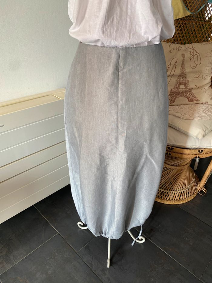Jupe longue La City gris bleu clair taille 36 - photo numéro 3