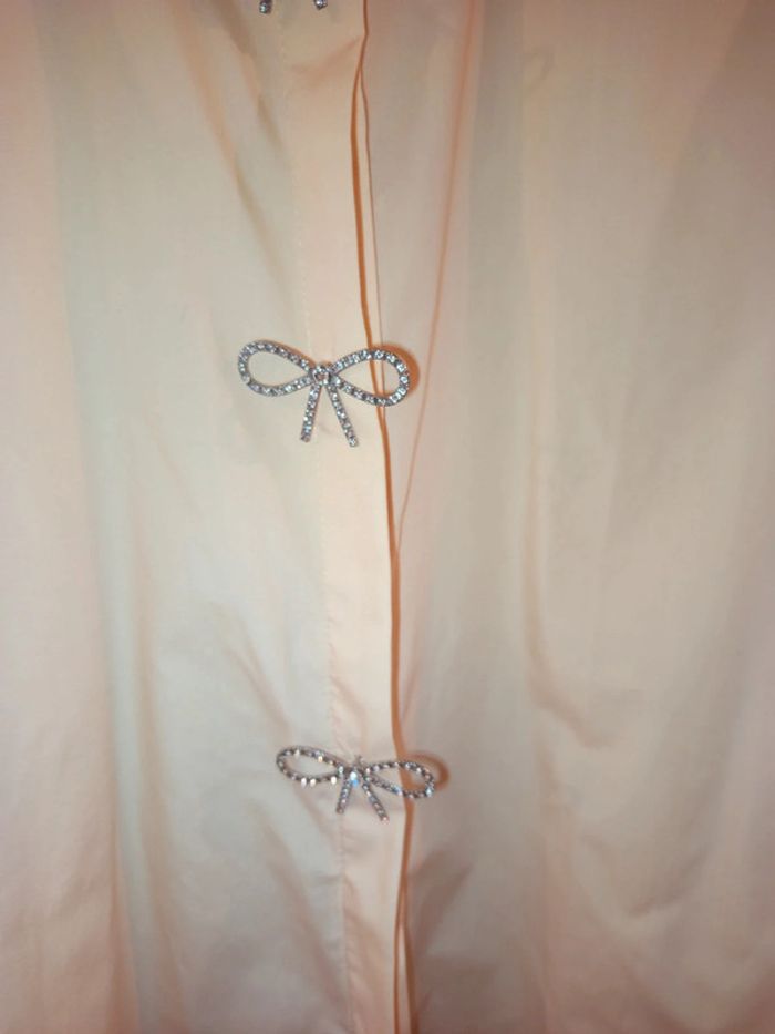 Chemise avec strass et noeud couleur nude taille XL - photo numéro 2