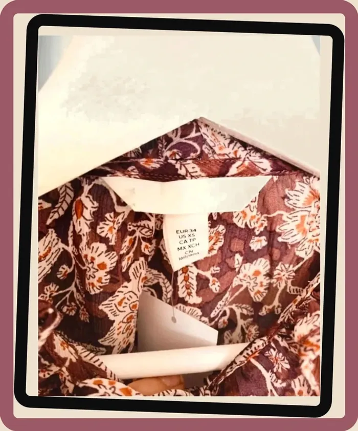 Magnifique blouse imprimée florale à volants neuve H&M T/34-36 - photo numéro 9