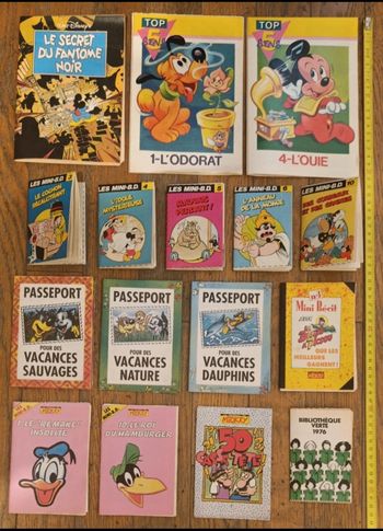 Lot de 16 anciens mini livrets à monter mickey, pif vintage