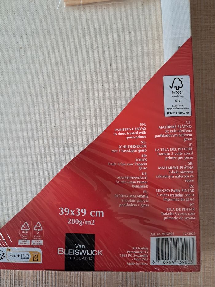 Toiles pour peinture Van Bleiswijck (39x39 cm) - photo numéro 3