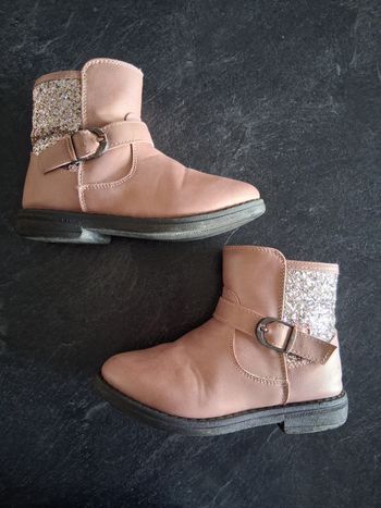 Bottines fille rose et paillettes pointure 27