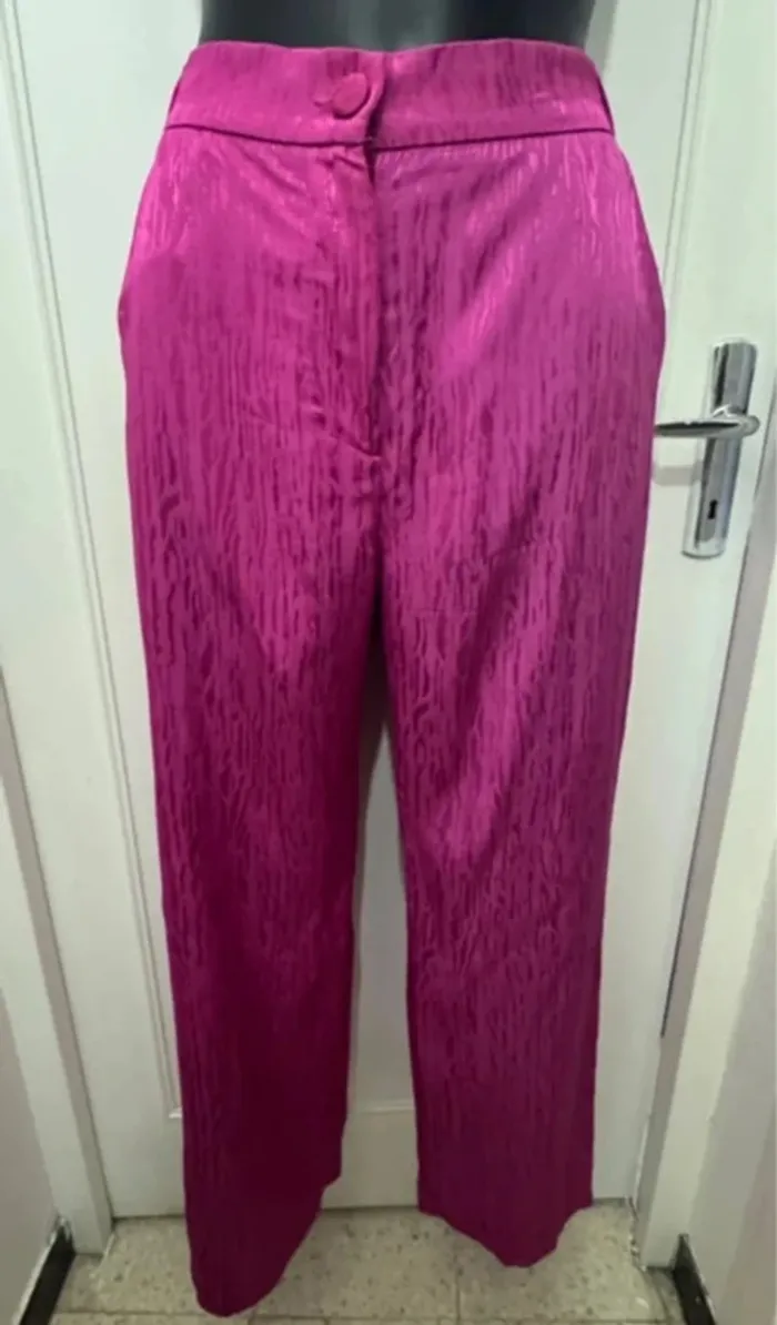 Pantalon large rose fushia 34 - photo numéro 2