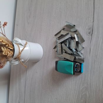 Agrafeuse bleu et vert turquoise + lot de plus de 500 agrafes - Bureau - DIY
