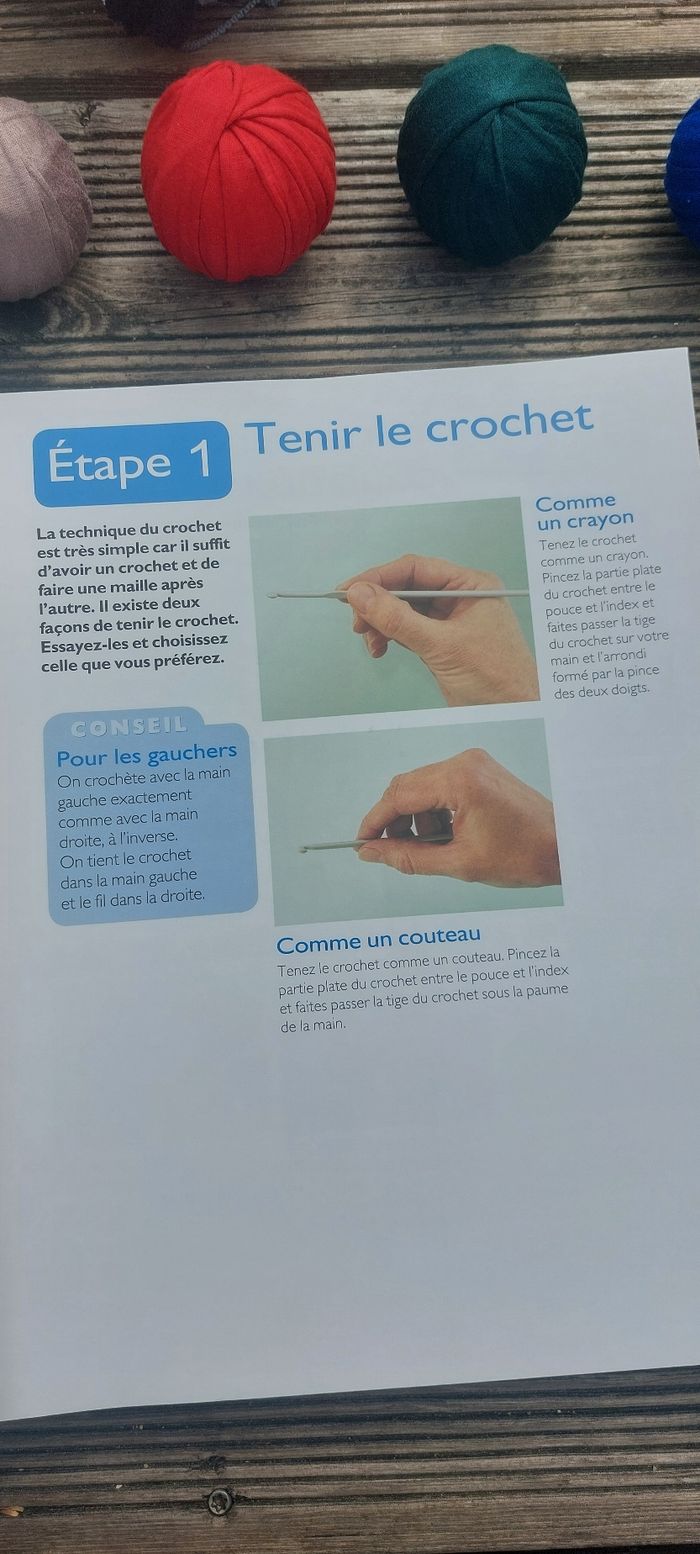 Lot pelotes crochet livre apprentissage - photo numéro 4