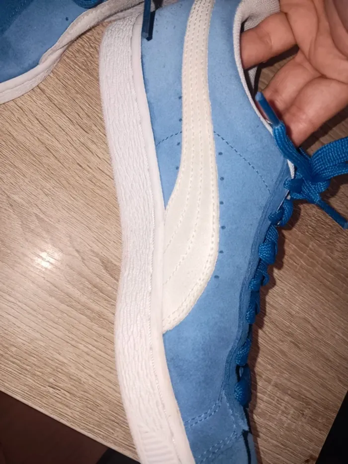 Baskets Puma taille 41 Suède Bleu Vintage Authentique - photo numéro 9