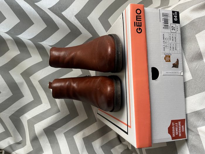 Bottines en cuir marron - photo numéro 2
