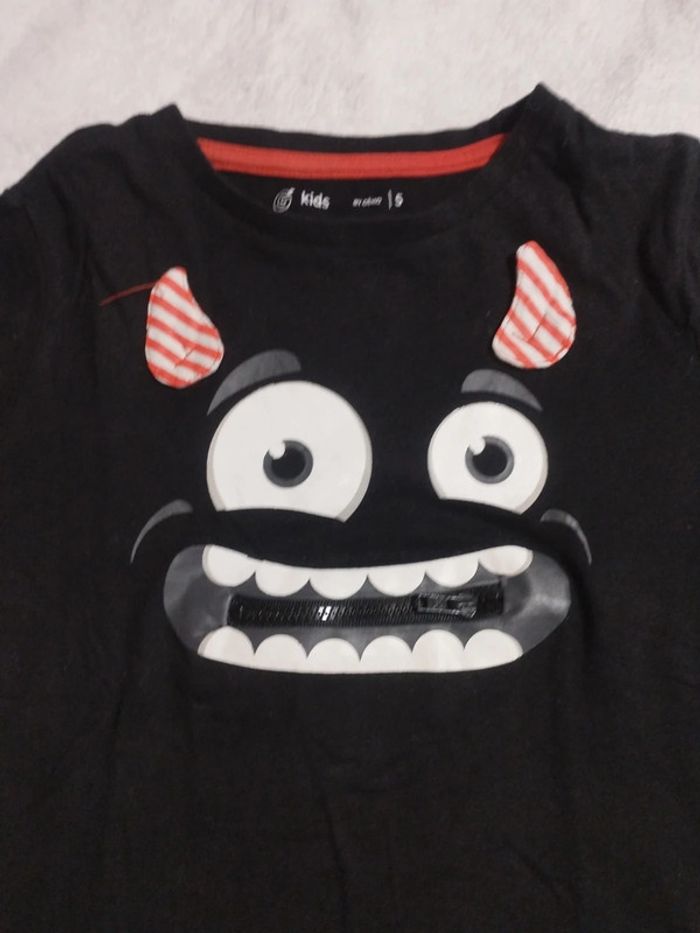 T-shirt manches longues noir Monstre - photo numéro 4