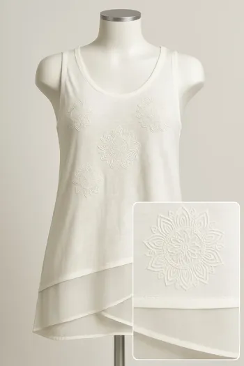 Haut sans manches Desigual blanc cassé taille M