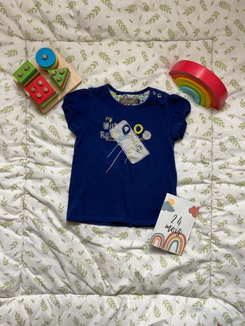 teeshirt manches courtes bleu violet 23 mois jean bourget