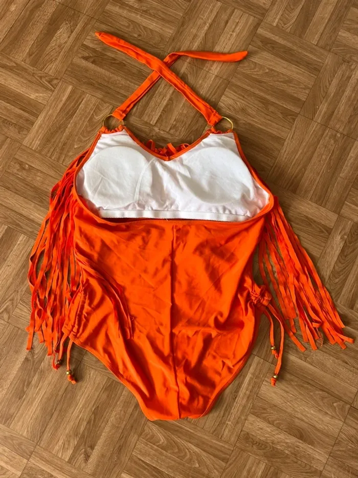 Maillot de bain une pièce orange vintage - photo numéro 4