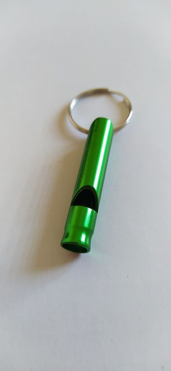 Sifflet vert porte clé de survie