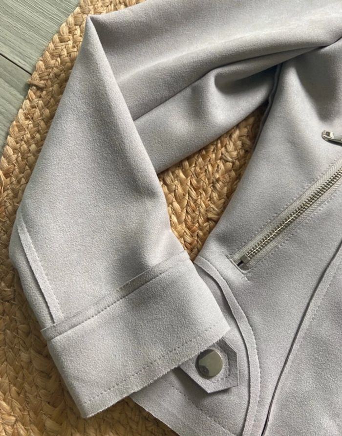 🩶 Veste blouson femme en suédine grise Taille L 🩶 - photo numéro 7