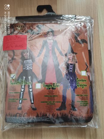 Déguisement halloween squelette à coeurs 4/6 ans