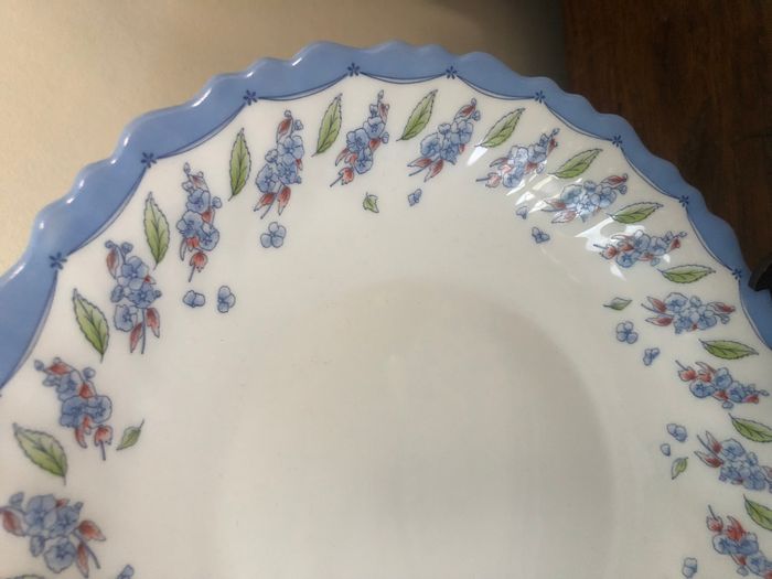 Lot de 4 assiettes creuses Arcopal imprimé bleu floral - photo numéro 2