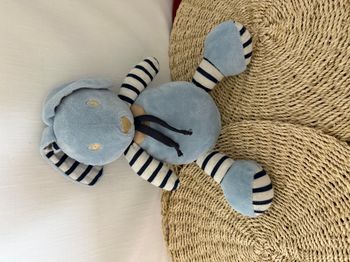 doudou lapin bleu ligné marin 