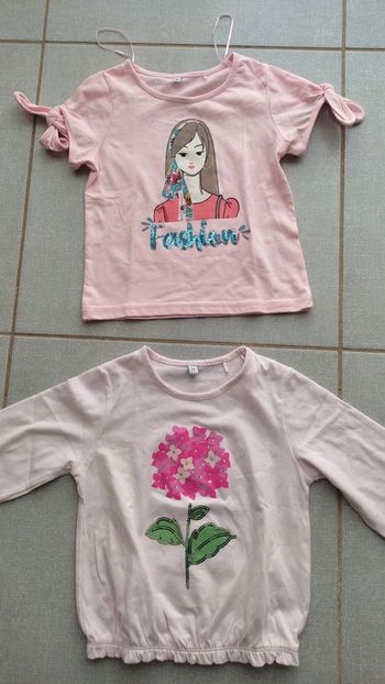 Lot de 2 t-shirts MC et ML T.6 A