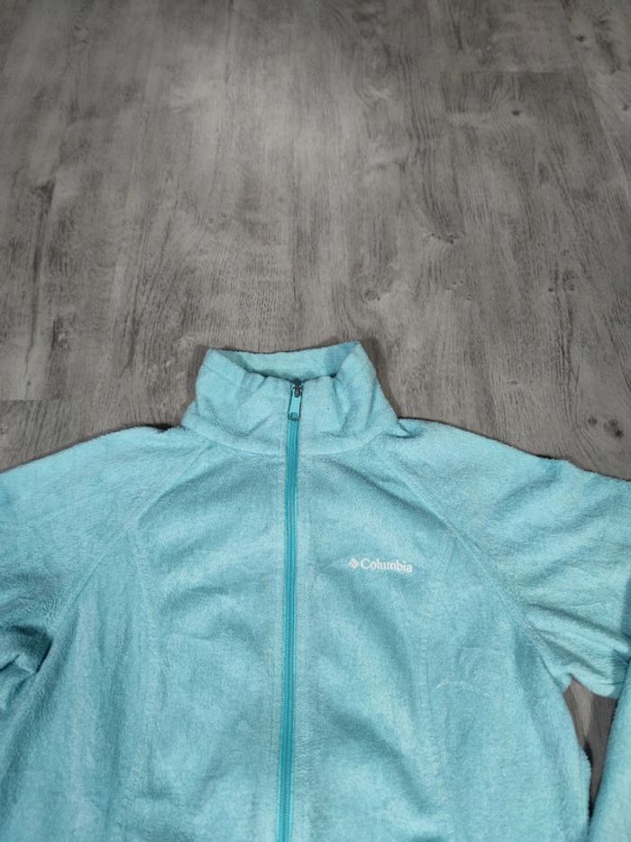 Veste Polaire Columbia Bleu Clair Logo Brodé Taille S Femme - photo numéro 2