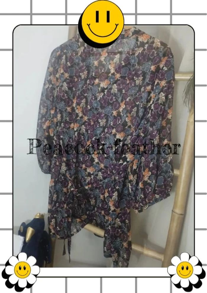 Blouse voilage violet yessica 46 - photo numéro 4