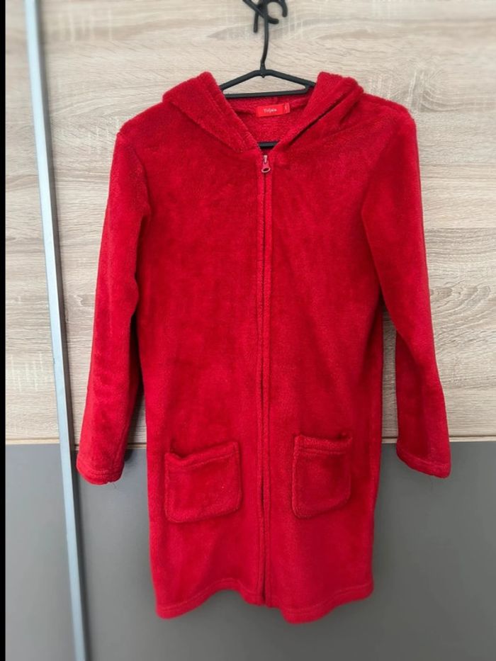 Peignoir rouge enfant fille