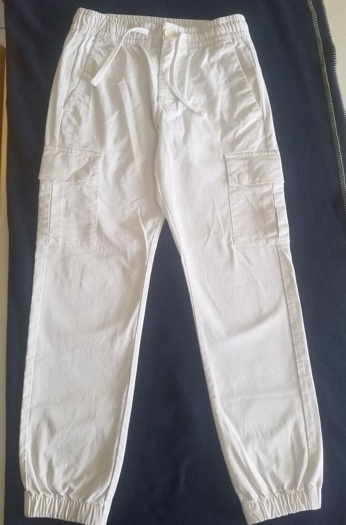 Pantalon cargo blanc