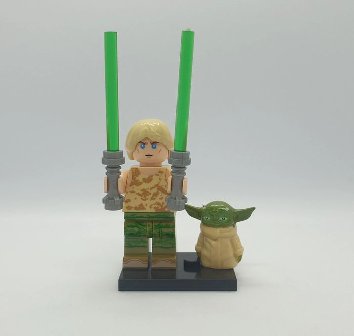 🌠 Figurine Star Wars - Luke Skywalker avec Yoda - (Style Lego) 🌠