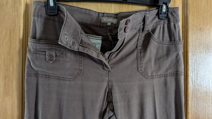 Pantalon taille basse, marron foncé. - photo numéro 2