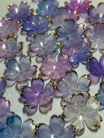 B14, 26 perles fleurs de cerisiers 19mm