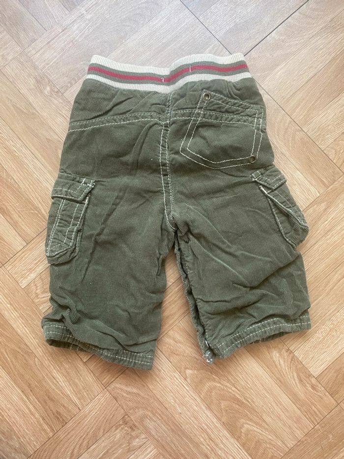 Pantalon en velours côtelé vert taille 3 mois Petit Kimbaloo - photo numéro 3