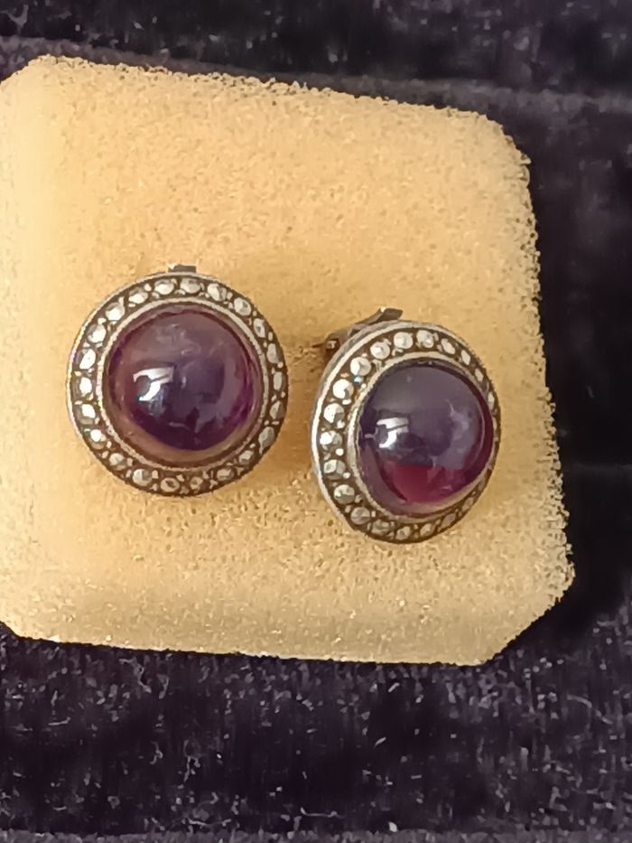 Boucles d'oreilles argent améthyste - photo numéro 3