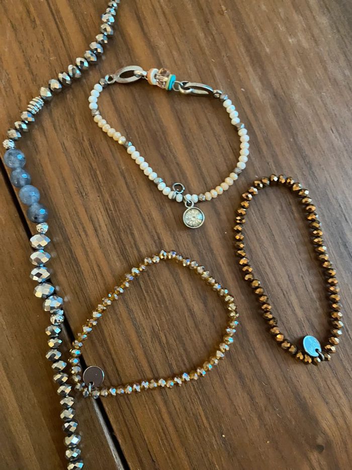 Lot bijoux fantaisie perles nacrées - photo numéro 2