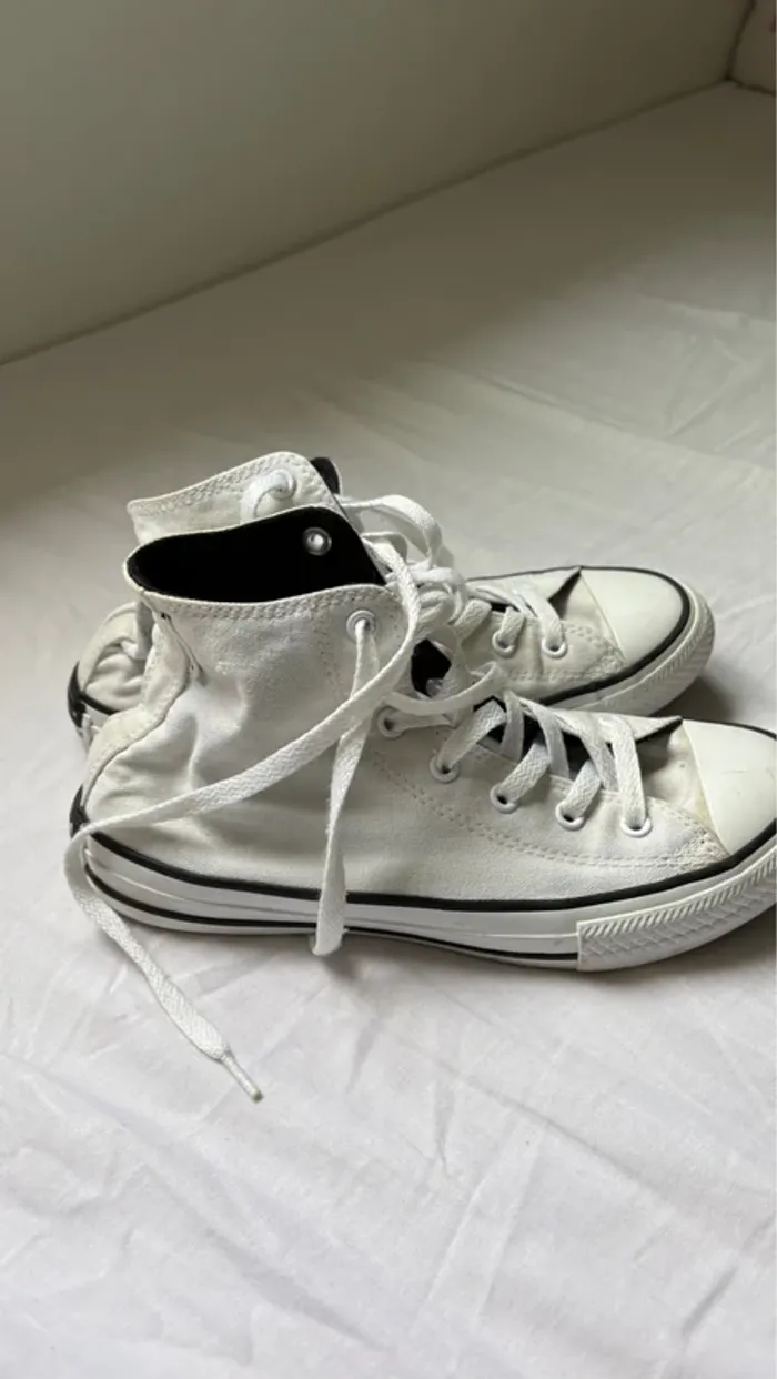 Baskets converse blanche taille 37 - photo numéro 3