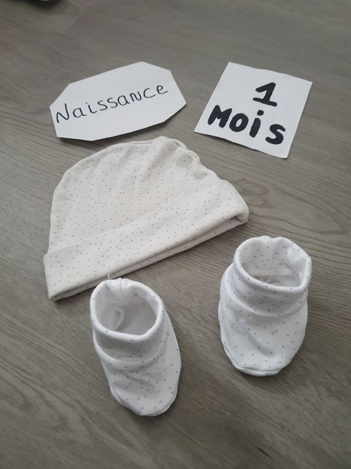 Chaussons bonnet naissance 1mois