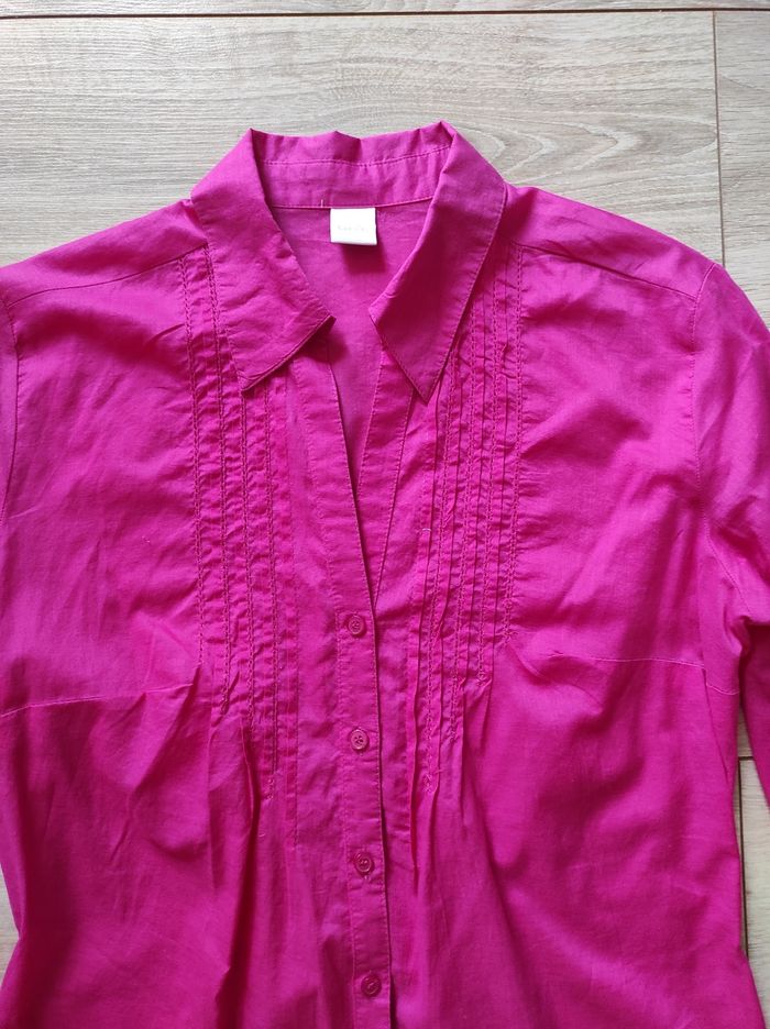 Chemise manches 3/4 Camaïeu fuchsia - photo numéro 2