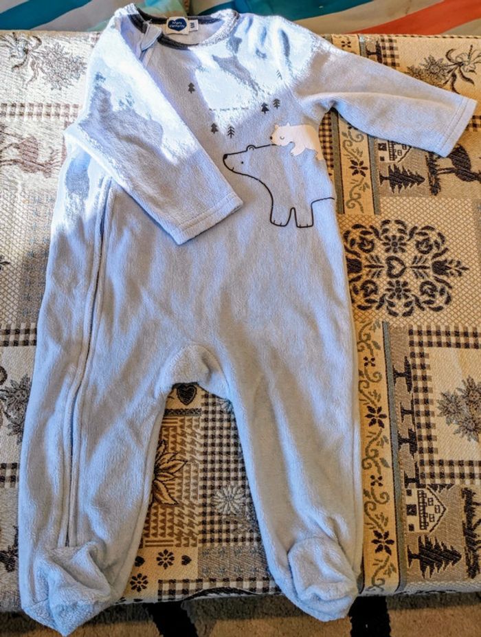 Grenouillère 🌜 velours 💤 6 mois 🧸 mots d'enfants 👶