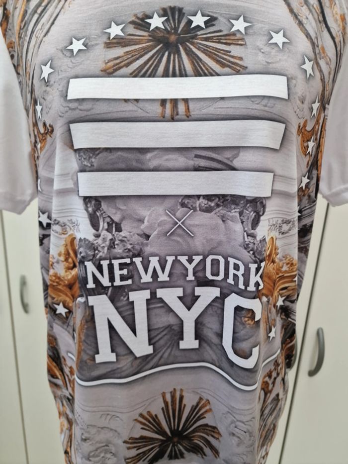 T-shirt Blanc imprimé Baroque New York - photo numéro 3