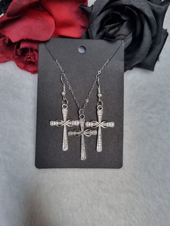 Ensemble bijoux pendentif argenté