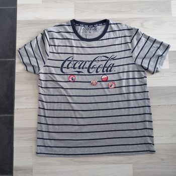 T-shirt homme gris vintage imprimé Coca Cola taille XL