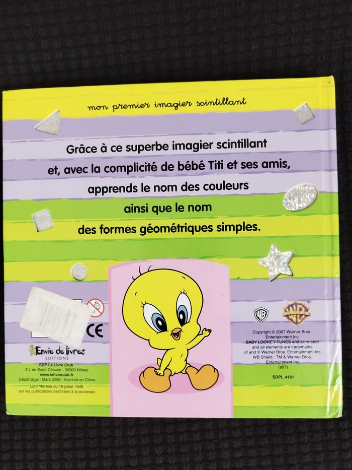 Livre imagier cartonné scintillant bébés toons  Les couleurs et les formes - photo numéro 3