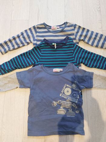 Lot 3 t-shirts manches longues 12m