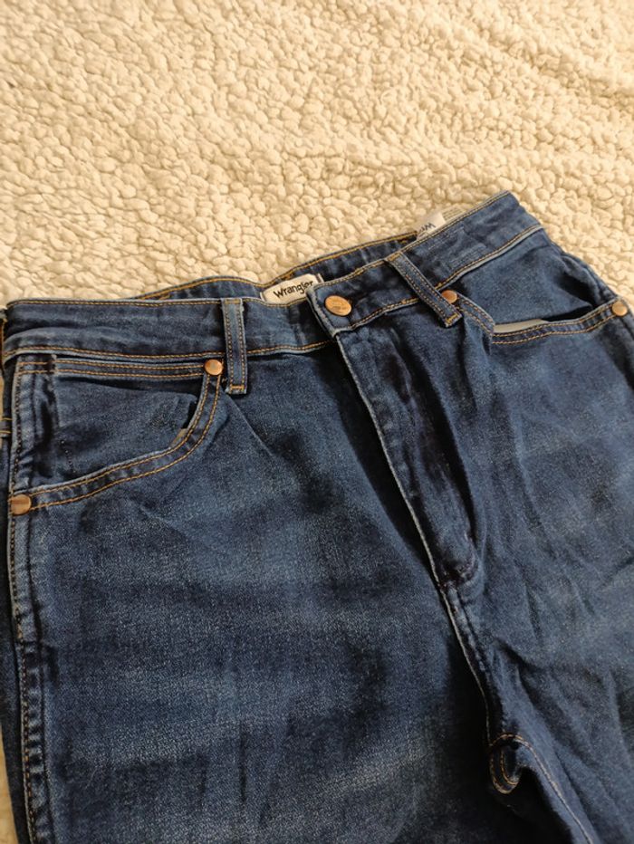 Jean flare bleu Wrangler Wanderer W27 L32 taille haute évasé vintage - photo numéro 2