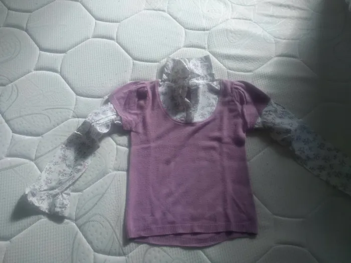 Petit pull Léger avec effet Chemisier fleurie Fille - photo numéro 3