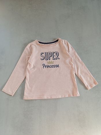 Tee-shirt manches longues rose comme neuf 4 ans Verbaudet