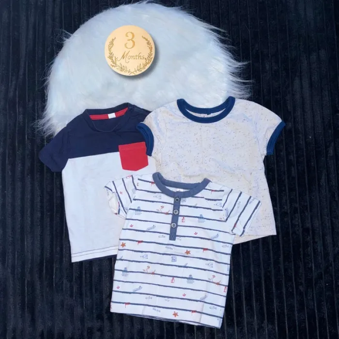 Lots 3 t shirt bébé garçon taille 3 mois