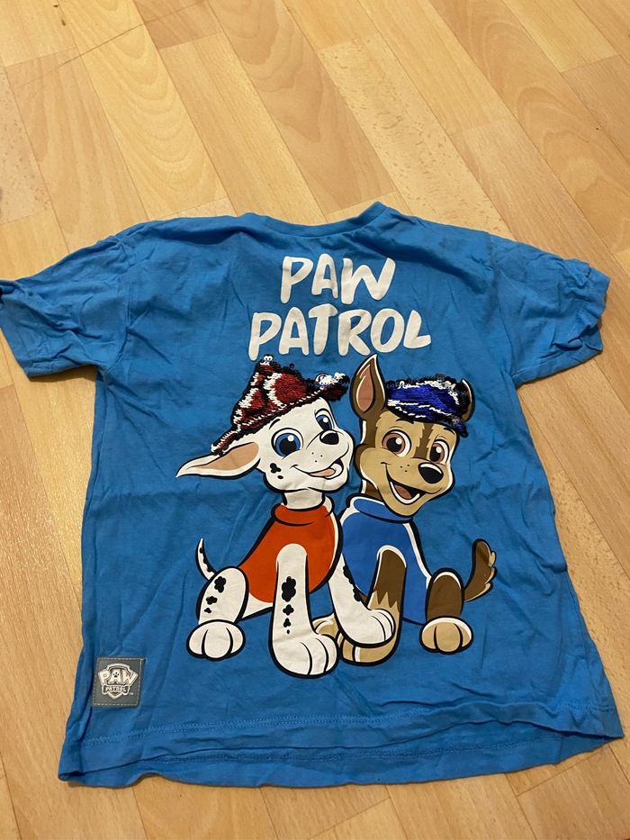 Tee shirt sequins pat patrouille 4-5 ans