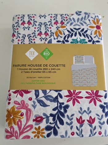 Parure housse de couette florale 260X240cm