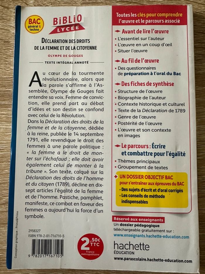 Livre Declaration des droits de la femme et de la citoyenne Olympe de Gouges - photo numéro 2