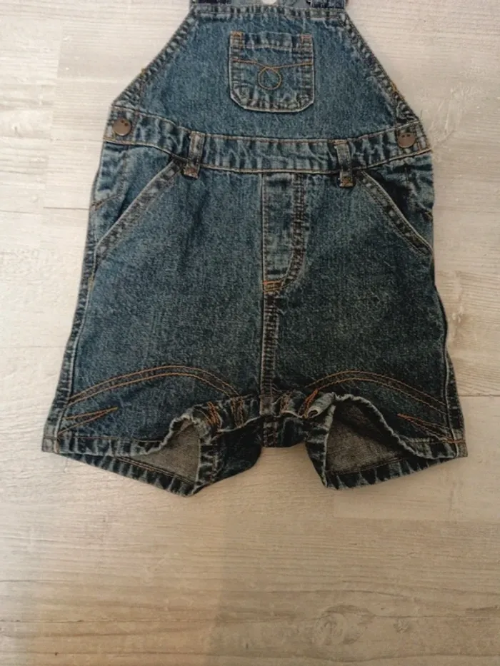 Salopette short en Jean Tex 12mois - photo numéro 2