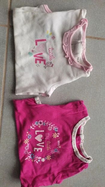 Lot de 2 bodys MC Pat et Ripaton T.18 M